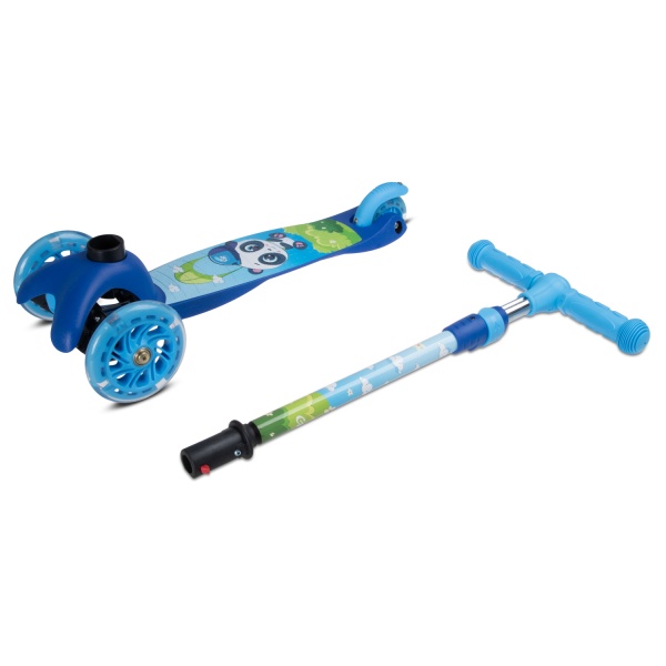 Самокат-кикборд CITY-RIDE CR-S4-05PBB телескопический руль металл, колеса PU 120/76 со светодиодами, купить ЦИТ Самокат-кикборд CITY-RIDE CR-S4-05PBB телескопический руль металл, колеса PU 120/76 со светодиодами, фото