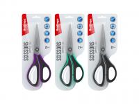 Ножницы Berlingo "Easycut 350", 21см, ассорти, эргономичные ручки, мягкие вставки, европодвес фото