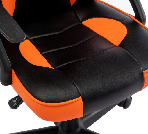 Кресло игровое BRABIX Shark GM-203, экокожа, черное/оранжевое, 532513 фото