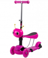 Самокат-кикборд NOVATRACK 120S.DISCOKIDS.PN9 Saddle для детей, трансформер, свет.колеса PU 120*90мм, фото