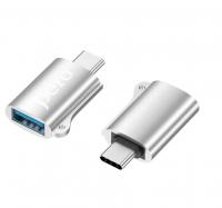Адаптер PERO AD02 OTG TYPE-C TO USB 2.0, серебристый (PRAD02TUSR) фото