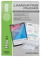 Пленка для ламинирования Cactus 75мкм A4 (100шт) глянцевая 216x303мм CS-LPGA475100 фото