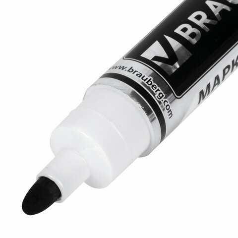 Маркер стираемый для белой доски ЧЕРНЫЙ, BRAUBERG "Neo", ЧЕРНЫЙ, с клипом, 5 мм, 150487 фото