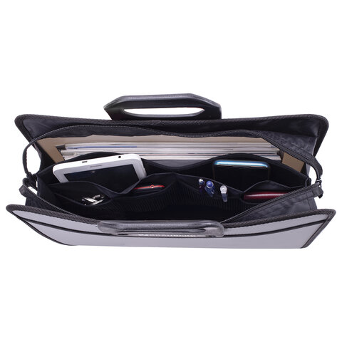 Папка-портфель пласт. BRAUBERG ПРЕМЬЕР А4 (390х315х120мм), 3 отделения, фактура бисер, серый,223083 купить ЦИТ Папка-портфель пласт. BRAUBERG ПРЕМЬЕР А4 (390х315х120мм), 3 отделения, фактура бисер, серый,223083 фото