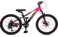 (м) Велосипед детский LTBIKE 22" SKILL, алюминий, рама 11", 6-ск, черный/розовый фото