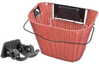 Корзина STELS JL-084 передняя универсальная плетёная, стальная/пластиковая, коричневая фото