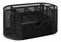 Подставка-органайзер металлическая BRAUBERG "Germanium", 9 секций, 105х220х110 мм, черная, 237418 фото