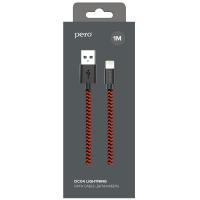 Кабель USB - Lightning PERO DC-04 1м красно-черный PRDC-048P1MRB фото