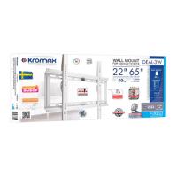 Кронштейн KROMAX IDEAL-3 белый 22"-65" макс.50кг настенный фиксированный фото