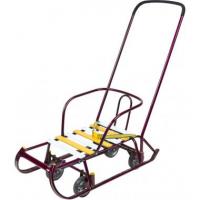 Санки Ника Тимка 6 Универсал амарантовый лак с 4-я колесами (спинка и ручка) Т6У/А2 фото