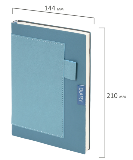 Ежедневник в наборе с ручкой А5 144x210мм BRAUBERG Style под кожу, 160л, синий, 116862 фото