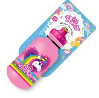Велофляга TRIX Little Princess детская, 500 мл, защитная крышка, LDPE, розовая фото