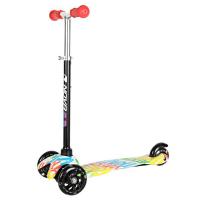 Самокат-кикборд NOVATRACK 120H.DISCOKIDS.WB24 Graffiti, черный с белым фото