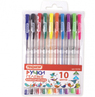 Ручки гелевые ПИФАГОР, НАБОР 10 ЦВЕТОВ, узел 0,5 мм, линия 0,35 мм,142794 фото