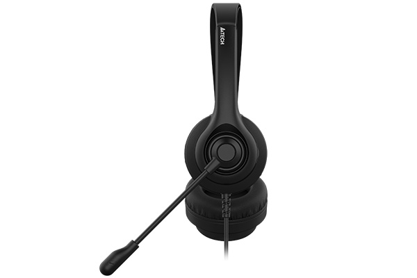 Наушники с микрофоном A4Tech HU-8 черный 2м накладные USB фото