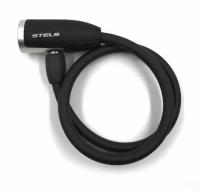 Замок-трос STELS 10х650мм 84356 с ключом со стальным тросом, чёрный фото