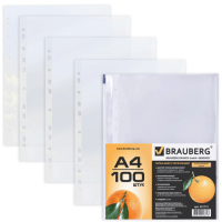 Папки-файлы перфорированные BRAUBERG, КОМПЛЕКТ 100 шт., матовые, 45 мкм, 221713 купить ЦИТ Папки-файлы перфорированные BRAUBERG, КОМПЛЕКТ 100 шт., матовые, 45 мкм, 221713 фото