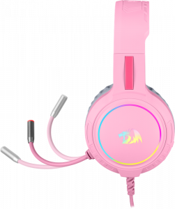 Игровые наушники с микрофоном REDRAGON Mento Розовые RGB 3.5мм фото