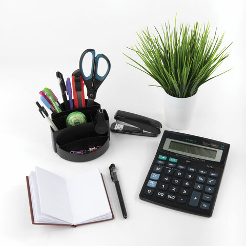 Подставка-органайзер BRAUBERG Office, 133*133*80 мм, 8 отделений, черная, 237948 фото