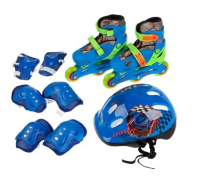 Набор PSET31-34-AT2:ролики раздв., пластик. рама, 608Z, кол. ПВХ, р. 31-34, набор защиты, шлем в ран фото