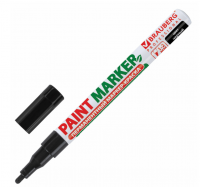 Маркер-краска лаковый 2 мм, ЧЕРНЫЙ, БЕЗ КСИЛОЛА (без запаха), алюминий, BRAUBERG PRO, 150868 фото