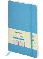Блокнот А5 130х210мм, BRAUBERG ULTRA, под кожу, 80г/м2, 96л, клетка, голубой, 113011 фото