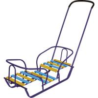 Санки-двойняшки Ника синий (две спинки и ручка) СД/С2 фото