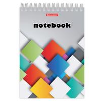 Блокнот А5 (146х205мм), 80л, гребень, картон, подложка, клетка, BRAUBERG, Кубы, 129819 фото