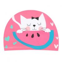 Шапочка для плавания детская текстиль (Кот) E38889-6  фото