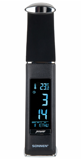 Лампа настольная SONNEN SM-01B на подставке, LCD-экран, СВЕТОДИОДНАЯ, 5 Вт, черный, 238232 фото