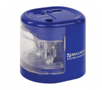 Точилка электрическая BRAUBERG "STANDARD", 2 отверстия для карандашей (включая утолщенные), питание  фото