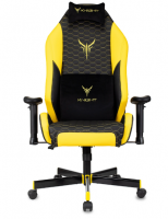 Кресло игровое Knight Neon черный/желтый соты экокожа с подголов. крестов. металл KNIGHT NEON YELLOW фото
