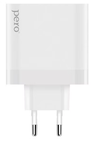 Сетевое зарядное устройство PERO TC17  USB-A QC 3.0 + USB-C PD + USB-C PD 65W белый ТС17W фото