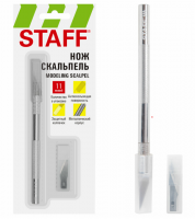 Нож макетный (скальпель) STAFF, 11 лезвий в комплекте, металлический корпус, блистер, 238257 купить ЦИТ Нож макетный (скальпель) STAFF, 11 лезвий в комплекте, металлический корпус, блистер, 238257 фото