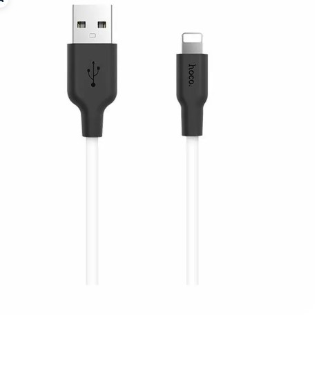Кабель USB - Lightning HOCO X21 1м ч/б (6957531071365) фото