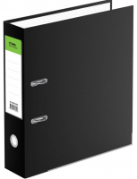 Папка-регистратор 70мм. черная СТАММ бумвинил, с карм. на корешке, нижний метал. кант, черная фото