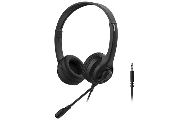 Наушники с микрофоном A4Tech HS-8i черный 1.8м накладные фото