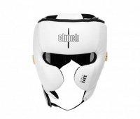 Шлем боксерский Clinch Contender бело-черно-золотой (размер M) C226  фото