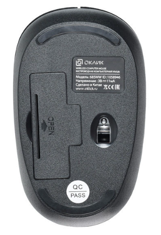 Мышь Oklick 685MW черный оптическая (1200dpi) беспроводная USB фото