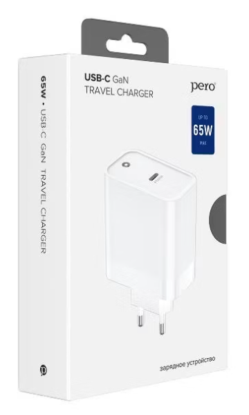 Сетевое зарядное устройство PERO TC16 USB-C PD 65W белый ТС16W купить ЦИТ Сетевое зарядное устройство PERO TC16 USB-C PD 65W белый ТС16W фото