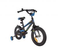 (м) Велосипед детский NOVATRACK 14"145ADODGER.BK22 алюм.,черный, тормоз нож, короткие крылья, полная фото