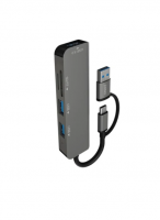 Хаб USB 3.0 PERO MH05, USB-С/USB-A TO SD + TF + USB 3.0 + 2xUSB 2.0, серый,MH05GR фото