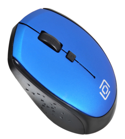 Мышь Oklick 488MW черный/синий оптическая (1600dpi) беспроводная USB (4but) фото
