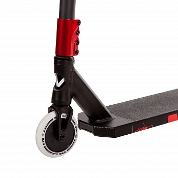Самокат трюковый NOVATRACK 110A.PIXELS4.RD22 PU колеса 110 мм с алюмин.ободом, жесткость PU 88A, чер фото