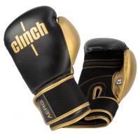 Перчатки боксерские Clinch Aero 2.0 черно-золотые (вес 8 унций) C136 фото
