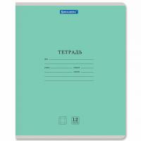 Тетрадь 12 л. BRAUBERG КЛАССИКА NEW крупная клетка, обложка картон, ЗЕЛЕНАЯ, 105689 фото