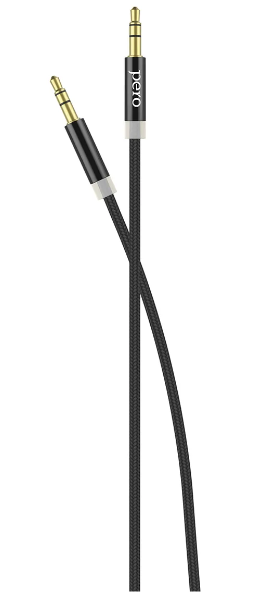 Аудио-кабель PERO MC-01 2x3.5 JACK, 1м, Black фото