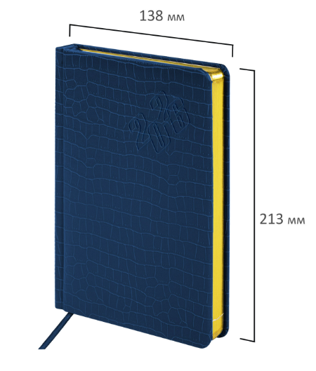 Ежедневник датированный 2026 А5 138x213мм BRAUBERG Comodo, под кожу, синий, 117050 купить ЦИТ Ежедневник датированный 2026 А5 138x213мм BRAUBERG Comodo, под кожу, синий, 117050 фото