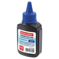 Штемпельная краска BRAUBERG, синяя, 45 мл, на водной основе, 223595 фото