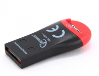 Устройство чтения карт памяти USB2.0 Gembird FD2-MSD-1, TF (MicroSD), черно-красный фото